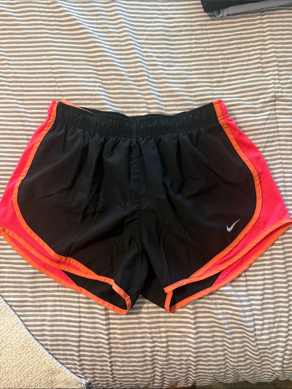 Nike Women’s Black Running Shorts with Pink and Orange Trim